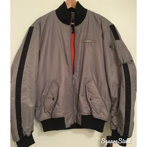 Gray / black trim Polo Jeans Co Bomber jacket - Lg